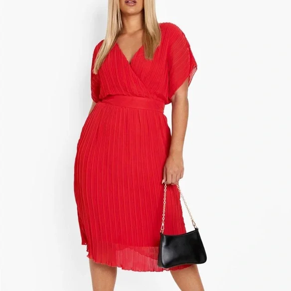 Boohoo Size 20 red dress, fits like a size 18. Worn once for 2 hours. - Picture 7 of 14